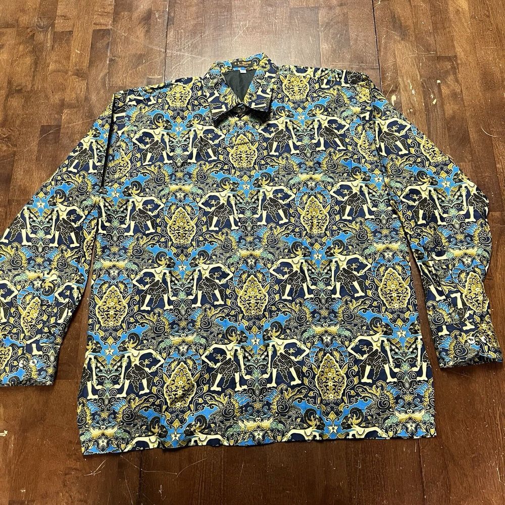 Vintage Java Egyptians G&S Batik Men's Lined Shirt XXL